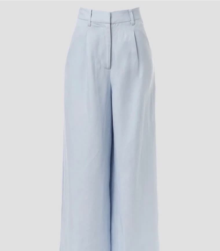 Rosetta Getty — Light Blue Wide-Leg High-Waist Trousers